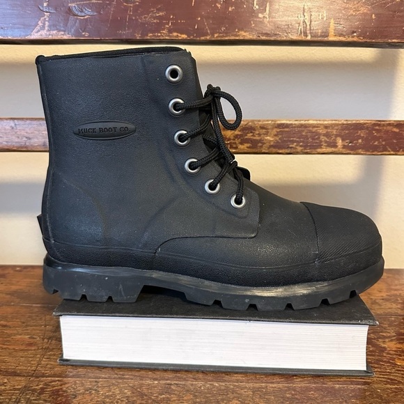 Muck Boot Co Black Steel Toe Lace Up Boots Rubber - Picture 4 of 11
